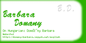 barbara domany business card